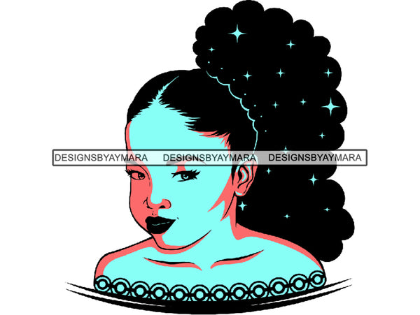 Afro Beautiful Baby Girl SVG Color African American Ethnicity Afro Puffy Hairstyle Beauty Salon Queen Diva Classy Lady Princess