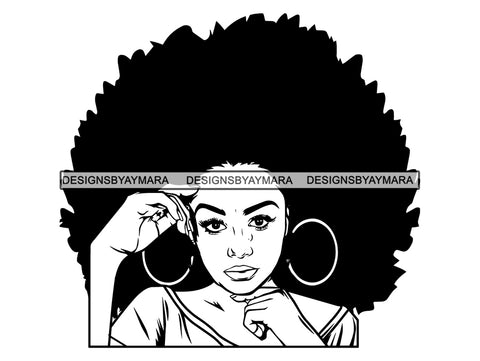 Afro Beautiful Black Woman SVG African American Ethnicity Afro Puffy Hairstyle Beauty Salon Queen Diva Classy Lady  Beautiful People Beauty Salon Princess