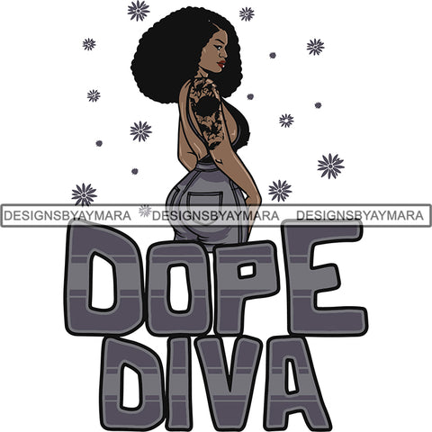 Afro Melanin Popping Dope Diva Quotes SVG Cutting Files For Silhouette Cricut and More