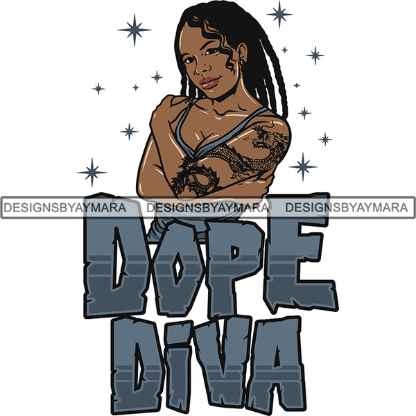 Afro Melanin Popping Dope Diva Quotes SVG Cutting Files For Silhouette Cricut and More