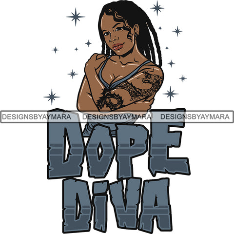 Afro Melanin Popping Dope Diva Quotes SVG Cutting Files For Silhouette Cricut and More
