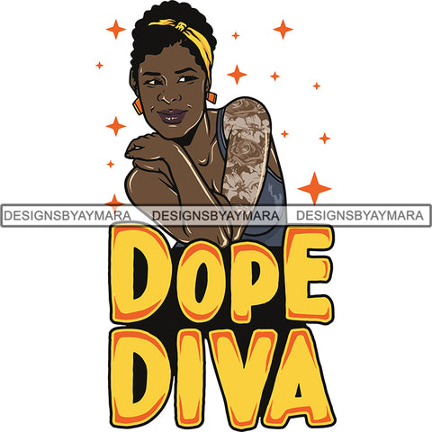 Afro Melanin Popping Dope Diva Quotes SVG Cutting Files For Silhouette Cricut and More