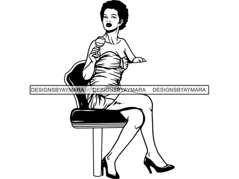 Beautiful Woman SVG Drinking Wine Goddess Queen Diva Classy Lady  .SVG .EPS .PNG Vector Clipart Digital Cricut Circuit Cut Cutting