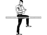 Black Man African Model Confidence Power Male Attractive Strength Men Power Fit Build Healthy .SVG .EPS .PNG Vector Clipart Digital Download Circuit Cut Cutting