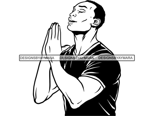 Man Praying God SVG Cut Files For Silhouette ans Cricut