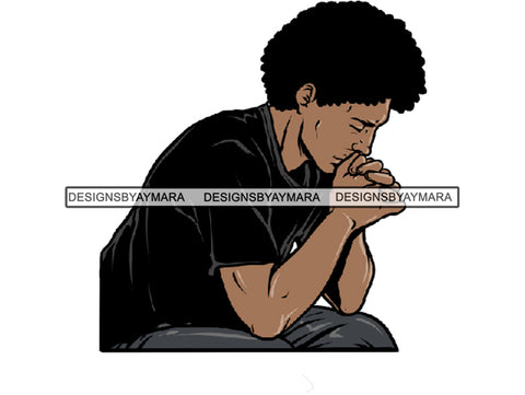 Man Praying God PNG Print File Not For Cutting