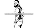Black Man African Model Confidence Power Male Attractive Strength Men Power Fit Build Healthy .SVG .EPS .PNG Vector Clipart Digital Download Circuit Cut Cutting
