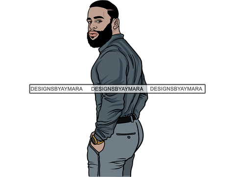 Black Man African Model Confidence Power Male Attractive Strength Men Power Fit Build Healthy .SVG .EPS .PNG Vector Clipart Not For Cutting