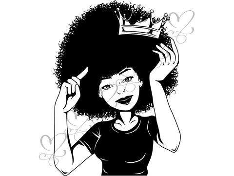 Afro Beautiful Black Woman SVG African American Ethnicity Afro Puffy Hairstyle Beauty Salon Queen Diva Classy Lady  Beautiful People Beauty Salon Princess
