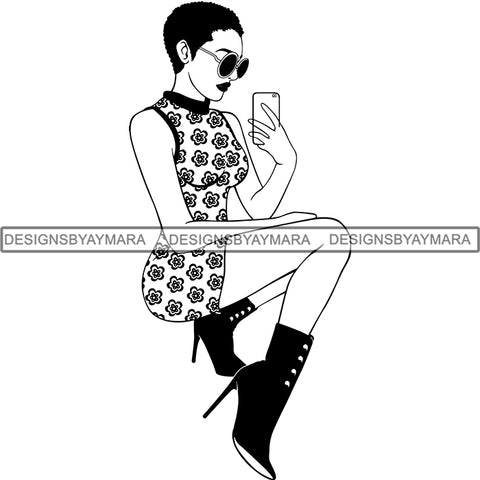 Afro Beautiful Woman Goddess Diva Classy Lady .SVG Cut Files For Silhouette and Cricut