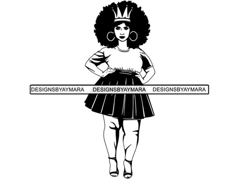 Afro Woman SVG BBW Big and Bougie African American Ethnicity Classy Lady Diva Queen .PNG .JPG .EPS .SVG Vector Clipart Clipart Cricut Circuit Cut Cutting