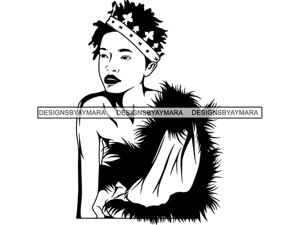 Afro Queen Goddess Woman SVG African American Ethnicity Voluptuous Body Woman Power Independent Woman Afro Queen Diva Classy Lady SVG PNG EPS JPG Clipart Cutting Cut  Cricut  T-shirt Design