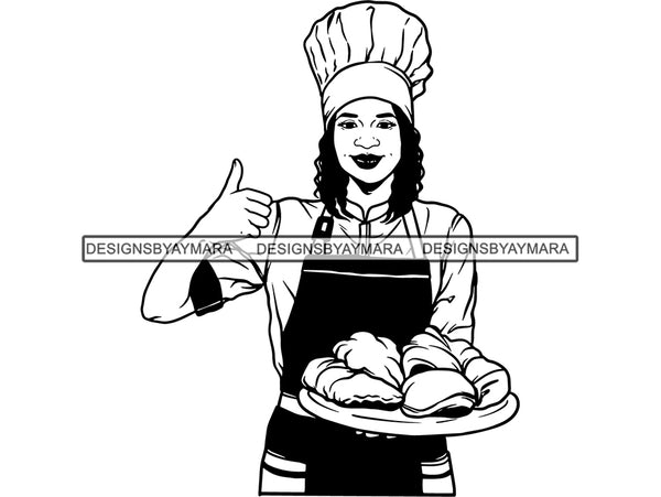Woman Chef #4 SVG Cut Files For Silhouette and Cricut