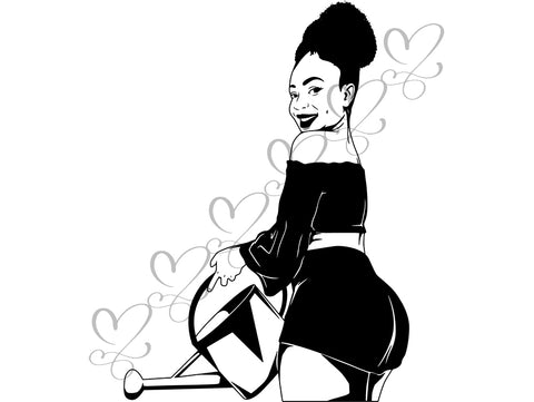 Afro Beautiful Black Woman SVG African American Ethnicity Afro Puffy Hairstyle Beauty Salon Queen Diva Classy Lady  Beautiful People Beauty Salon Princess