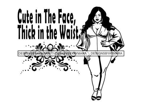 Afro Thick BBW Woman SVG African American Ethnicity Afro Puffy Hair Queen Diva Classy Lady  Beautiful Big And Bougie SVG PNG JPG EPS Vector Clipart Cricut Cutting Cut