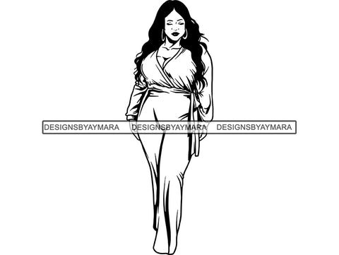 Afro Woman SVG BBW Big and Bougie African American Ethnicity Classy Lady Diva Queen .PNG .JPG .EPS .SVG Vector Clipart Clipart Cricut Circuit Cut Cutting