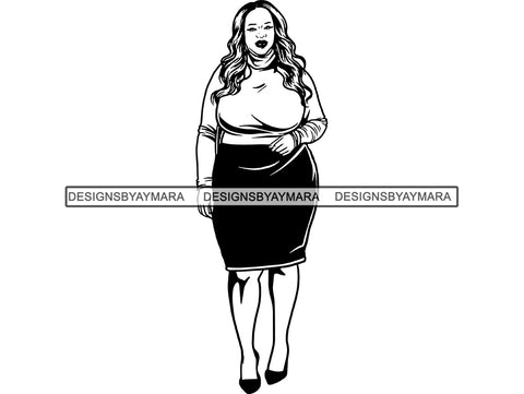 Afro Woman SVG BBW Big and Bougie African American Ethnicity Classy Lady Diva Queen .PNG .JPG .EPS .SVG Vector Clipart Clipart Cricut Circuit Cut Cutting