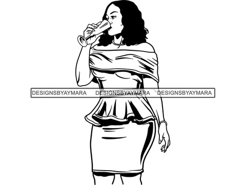 Afro Woman SVG BBW Big and Bougie African American Ethnicity Classy Lady Diva Queen .PNG .JPG .EPS .SVG Vector Clipart Clipart Cricut Circuit Cut Cutting