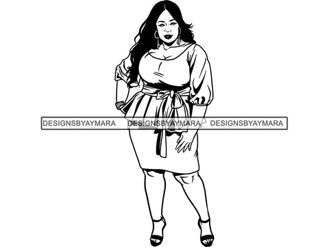 Afro Woman SVG BBW Big and Bougie African American Ethnicity Classy Lady Diva Queen .PNG .JPG .EPS .SVG Vector Clipart Clipart Cricut Circuit Cut Cutting
