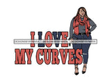 Plus Size Curvy Woman Thick Goddess BBW African American Ethnicity Queen Diva Classy Lady .SVG .PNG .JPG Vector Clipart Not For Cutting