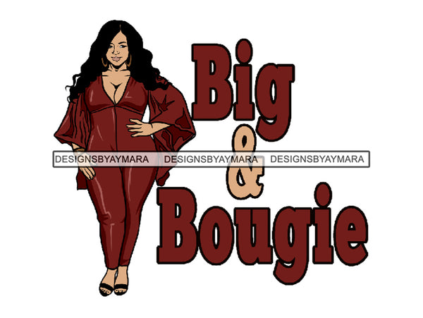 Plus Size Curvy Woman Thick Goddess BBW African American Ethnicity Queen Diva Classy Lady .SVG .PNG .JPG Vector Clipart Not For Cutting