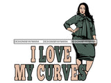 Plus Size Curvy Woman Thick Goddess BBW African American Ethnicity Queen Diva Classy Lady .SVG .PNG .JPG Vector Clipart Not For Cutting