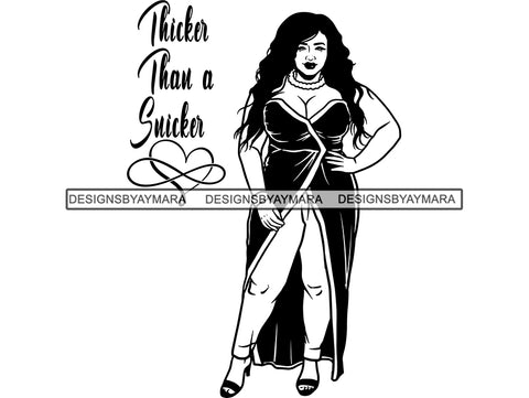 Afro Thick BBW Woman SVG African American Ethnicity Afro Puffy Hair Queen Diva Classy Lady  Beautiful Big And Bougie SVG PNG JPG EPS Vector Clipart Cricut Cutting Cut