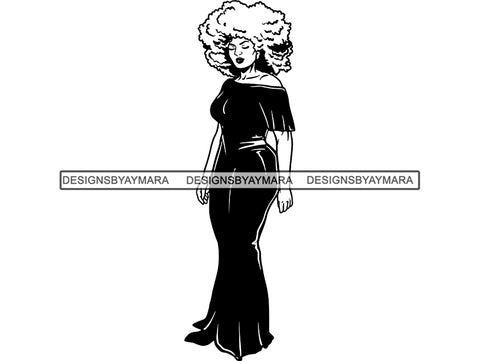 Afro Woman SVG BBW Big and Bougie African American Ethnicity Classy Lady Diva Queen .PNG .JPG .EPS .SVG Vector Clipart Clipart Cricut Circuit Cut Cutting
