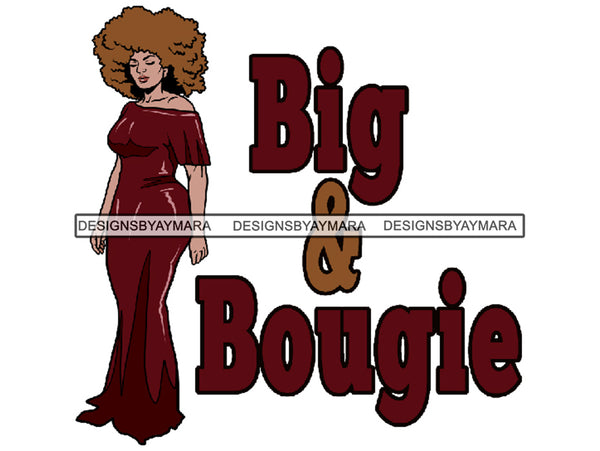 Plus Size Curvy Woman Thick Goddess BBW African American Ethnicity Queen Diva Classy Lady .SVG .PNG .JPG Vector Clipart Not For Cutting