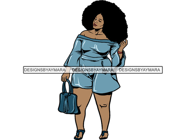 Afro Thick BBW Woman African American Ethnicity Afro Puffy Hair Queen Diva Classy Lady  Beautiful Big And Bougie  PNG JPG EPS Vector Clipart