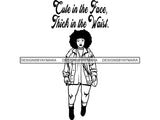 Afro Thick BBW Woman SVG African American Ethnicity Afro Puffy Hair Queen Diva Classy Lady  Beautiful Big And Bougie SVG PNG JPG EPS Vector Clipart Cricut Cutting Cut
