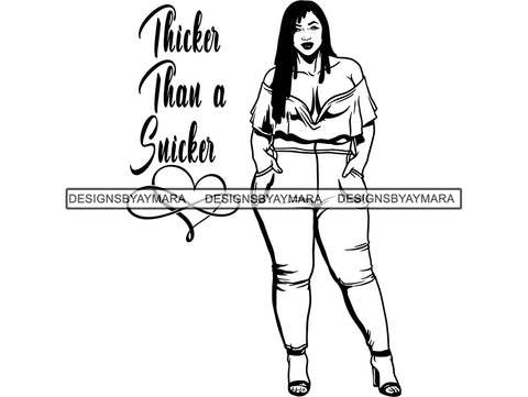 Afro Thick BBW Woman SVG African American Ethnicity Afro Puffy Hair Queen Diva Classy Lady  Beautiful Big And Bougie SVG PNG JPG EPS Vector Clipart Cricut Cutting Cut