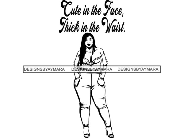 Afro Thick BBW Woman SVG African American Ethnicity Afro Puffy Hair Queen Diva Classy Lady  Beautiful Big And Bougie SVG PNG JPG EPS Vector Clipart Cricut Cutting Cut