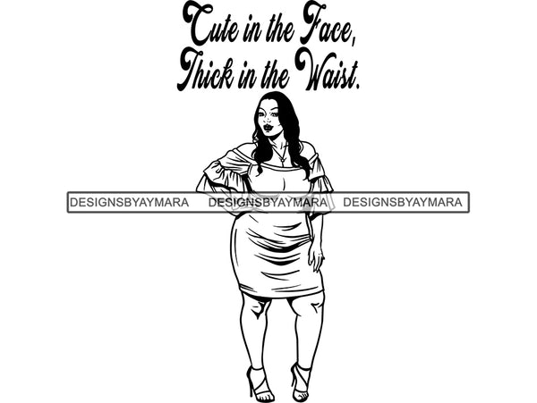 Afro Thick BBW Woman SVG African American Ethnicity Afro Puffy Hair Queen Diva Classy Lady  Beautiful Big And Bougie SVG PNG JPG EPS Vector Clipart Cricut Cutting Cut