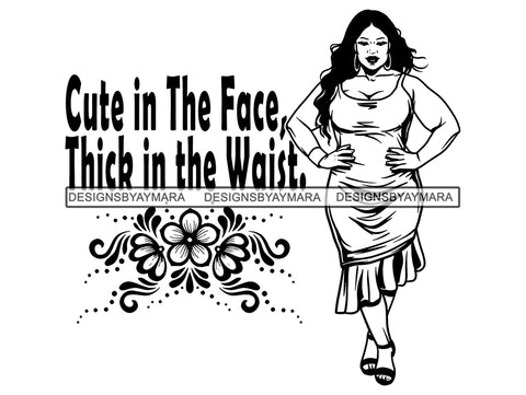 Afro Thick BBW Woman SVG African American Ethnicity Afro Puffy Hair Queen Diva Classy Lady  Beautiful Big And Bougie SVG PNG JPG EPS Vector Clipart Cricut Cutting Cut