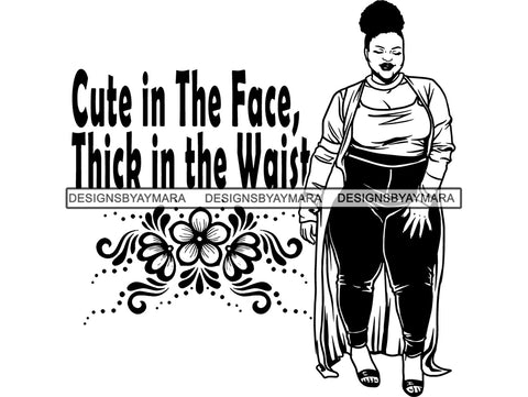 Afro Thick BBW Woman SVG African American Ethnicity Afro Puffy Hair Queen Diva Classy Lady  Beautiful Big And Bougie SVG PNG JPG EPS Vector Clipart Cricut Cutting Cut