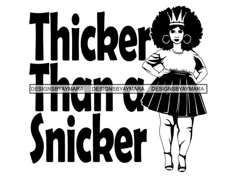Afro Thick BBW Woman SVG African American Ethnicity Afro Puffy Hair Queen Diva Classy Lady  Beautiful Big And Bougie SVG PNG JPG EPS Vector Clipart Cricut Cutting Cut