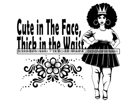 Afro Thick BBW Woman SVG African American Ethnicity Afro Puffy Hair Queen Diva Classy Lady  Beautiful Big And Bougie SVG PNG JPG EPS Vector Clipart Cricut Cutting Cut