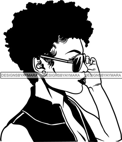 Afro Woman #2 SVG Cut Files For Silhouettes and Cricut