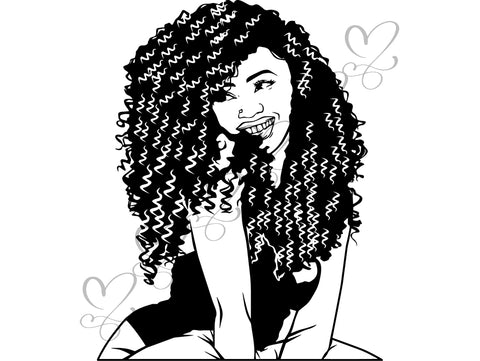 Afro Beautiful Black Woman SVG African American Ethnicity Afro Puffy Hairstyle Beauty Salon Queen Diva Classy Lady  .SVG .EPS .PNG Vector Clipart Digital Cricut Circuit Cut Cutting