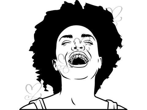 Afro Beautiful Black Woman SVG African American Ethnicity Afro Puffy Hairstyle Queen Diva Classy Lady .SVG .EPS .PNG .JPG Vector Clipart Digital Cricut Circuit Cut Cutting