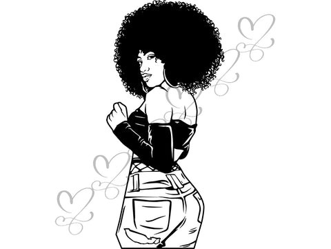 Afro Beautiful Black Woman SVG African American Ethnicity Afro Puffy Hairstyle Beauty Salon Queen Diva Classy Lady  .SVG .EPS .PNG Vector Clipart Digital Cricut Circuit Cut Cutting