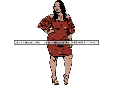 Afro Thick BBW Woman SVG African American Ethnicity Afro Puffy Hair Queen Diva Classy Lady  Beautiful Big And Bougie  PNG JPG EPS Vector Clipart