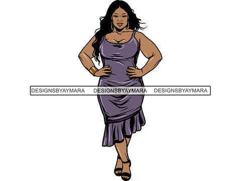Afro Thick BBW Woman SVG African American Ethnicity Afro Puffy Hair Queen Diva Classy Lady  Beautiful Big And Bougie  PNG JPG EPS Vector Clipart