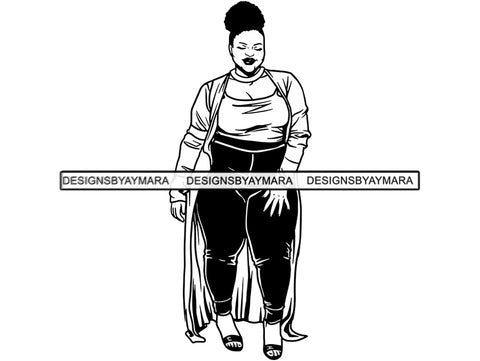 Afro Woman SVG BBW Big and Bougie African American Ethnicity Classy Lady Diva Queen .PNG .JPG .EPS .SVG Vector Clipart Clipart Cricut Circuit Cut Cutting