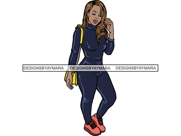 Afro Thick BBW Woman SVG African American Ethnicity Afro Puffy Hair Queen Diva Classy Lady  Beautiful Big And Bougie  PNG JPG EPS Vector Clipart