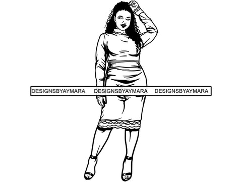 Afro Woman SVG BBW Big and Bougie African American Ethnicity Classy Lady Diva Queen .PNG .JPG .EPS .SVG Vector Clipart Clipart Cricut Circuit Cut Cutting