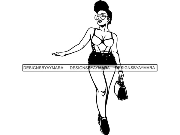 Afro Woman SVG Queen Diva Classy Lady  .SVG .EPS .PNG Vector Clipart Digital Cricut Circuit Cut Cutting