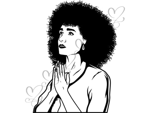 Beautiful Woman Praying God SVG Queen Diva Classy Lady .SVG .EPS .PNG .JPG Vector Clipart Digital Cricut Circuit Cut Cutting
