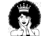Afro Beautiful Black Woman SVG Cutting Files